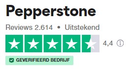 Op deze foto zie je de broker Pepperstone waar je kan traden
